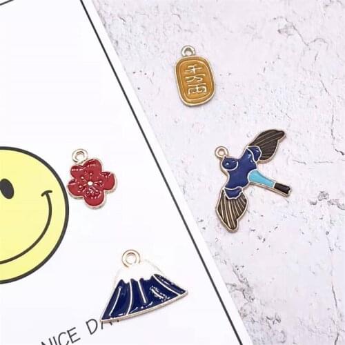 New Dripping Oil Lucky Brand Safflower Series Jewelry Accessories DIY Handmade Accessoriess Necklace Earrings Bracelet Pendants