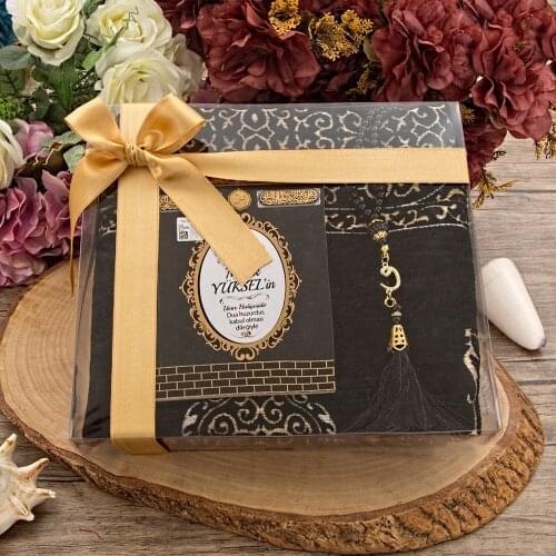 GREAT GIFT Mevlüt gift Gift GREAT GIFT Mevlüt gift Gift Kaaba Patterned Luxury Prayer Rug-Luxury Cover Yasin Book FREE SHİPPİNG