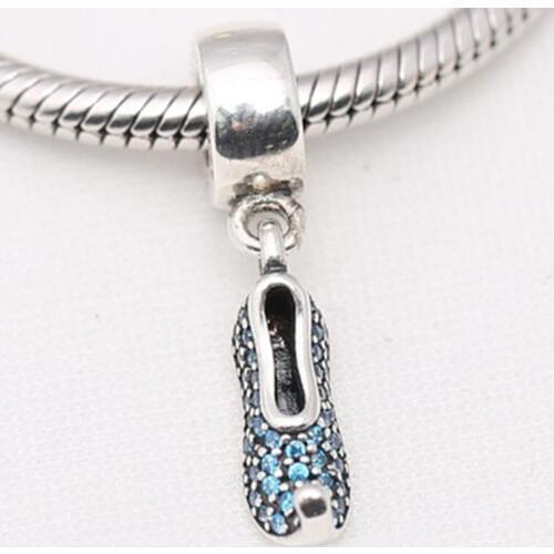 Authentic 925 Sterling Silver Bead Charm Clown Shoes With Crystal Pendant Beads Fit PAN DIY Bracelet Bangle Jewelry Making