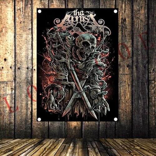 Macabre Art Rock Band Heavy Metal Music Posters Retro Loft Cloth Art Flag Banner Wall Hanging Tapestry Home Decoration A8