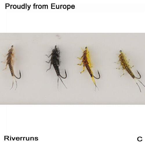 Riverruns Realistic Flies Stonefly Nymph Flies Assortment 4 Color With Fly Box