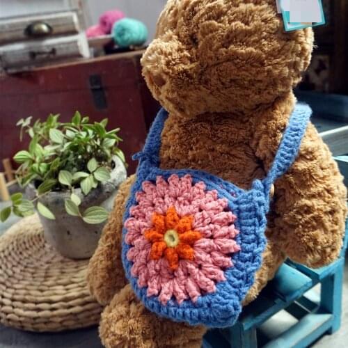 Handmade crochet Little girl hand bag messenger bag Little girls birthday present Christmas gift 5.5in