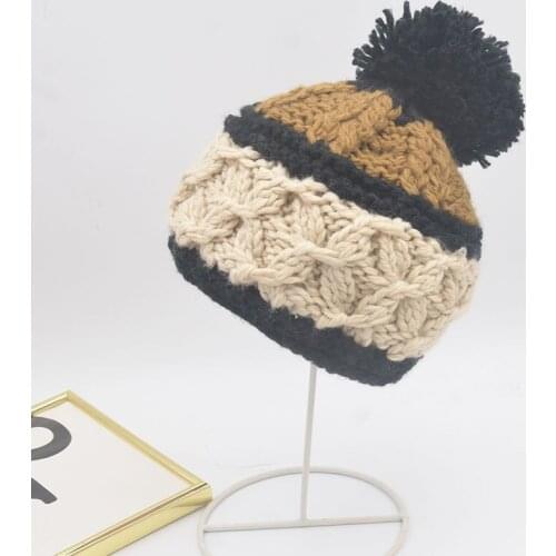 2020 New Women Fashion Knitted Hat Brand High Quality Winter Girls Ball Hat Thick Warm Balaclava Casual Beanies