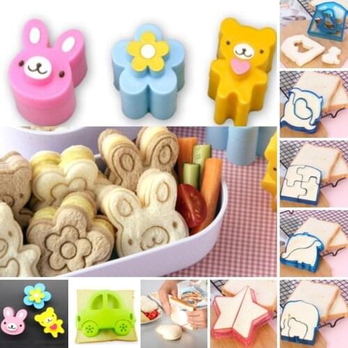 Cute Sandwich Mould Rabbit Flower Panda shaped Bread Cake biscuit embossing device Crust Cutter Baking Pastry Tools