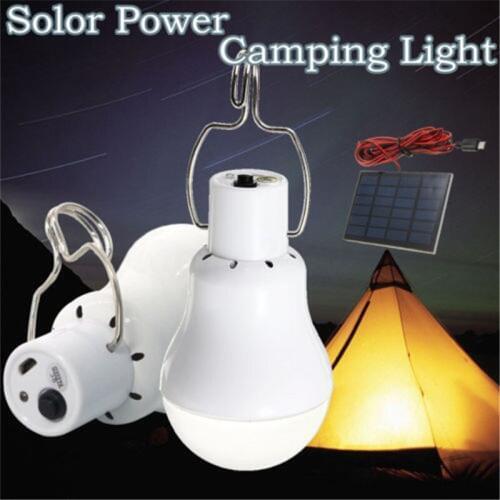 15W/20W Solar Panel Powered LED Bulb Light Portable Outdoor Camping Energy Lamps