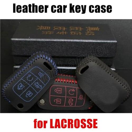 Only Red Genuine Leather Car Key Case fit for BUICK NEW LACROSSE leather cover sewing by hand fashionable