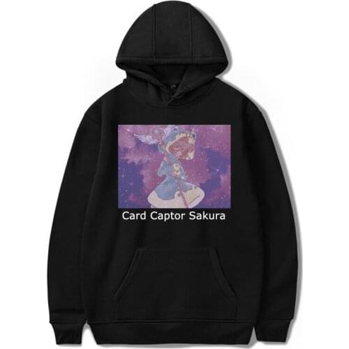 Sakura Card Captor Japan Anime Hoodie Women Men Hip Hop Sweatshirts Harajuku Thin Velvet Warm Tops Printed Hooded Clothes Jacket