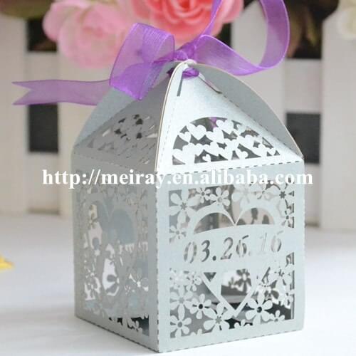 Laser cut wedding cake decoration,"kiss heart" wedding favor boxes for wedding gift