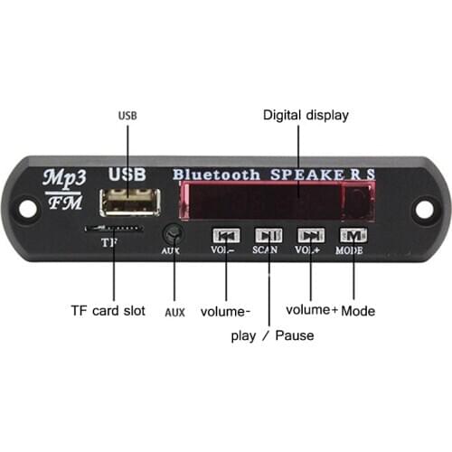 USB FM Radio DIY for Speaker MP3 Player Decoder Board Car Kit Accessories 3.5mm AUX TF WMA 5V Audio Receiver Bluetooth