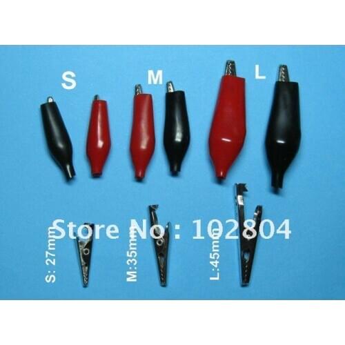 Alligator Clip with Boot Clamp Connector Small-Size S 27mm or Middle-Size M 35mm AC-L 200 pcs per Lot hot sale