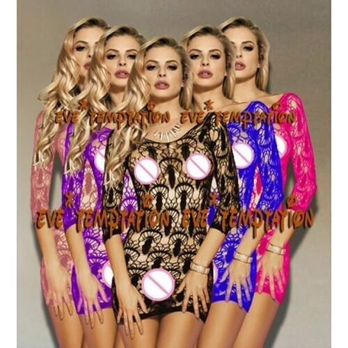 Womens Fishnet Bodystocking Sexy Erotic Lingerie costumes Teddies Body suits Crotchless babydoll underwear for sex Tights A036