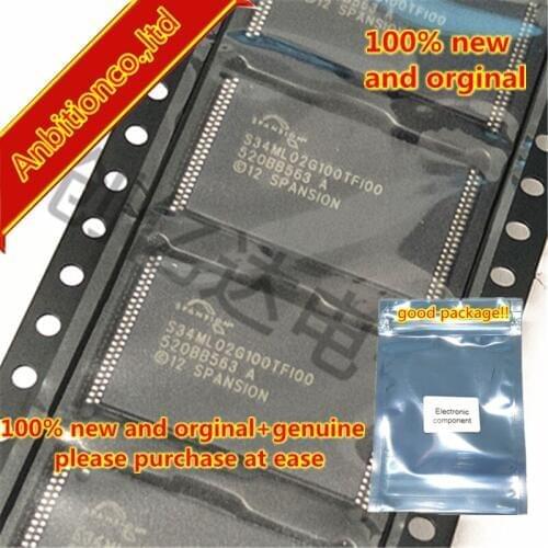 2pcs 100% new and orginal S34ML02G100TFI000 TSOP-48 SLC NAND Flash Memory for Embedded in stock
