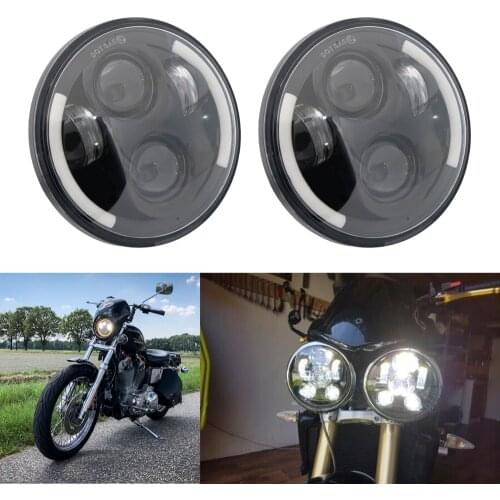2 X 5.75 inch Iron 883 Dyna Headlamp 5 3/4" LED Headlights DRL for 3 Speed Tripl & Street Triple 5.75" Lamp