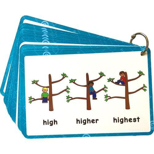 38 Groups 114 Words Kids Learning Flash Cards English Grammar Cognitive Adjective Degrees Of Comparison Change Rule Card