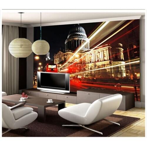 3d stereoscopic wallpaper London street red bus wallpapers for living room mural 3d paintings