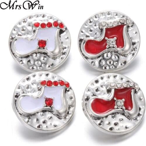 6pcs/lot Christmas Snap Button Jewelry Christmas Socks 18mm Snap Buttons Lot Fit Snap Bracelets for Women DIY Buttons Jewelry