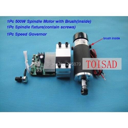 Free Shipping ER11 CNC Spindle 500W Air Cooled 0.5KW Milling Motor 12000rpm DC48V