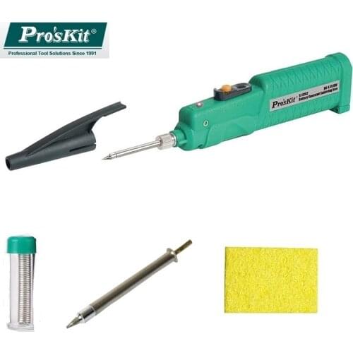 ProsKit SI-B162 Battery Opearated Soldering Iron Cordless Design Portable Soldering Iron with Slim Soldering Tips and Solder