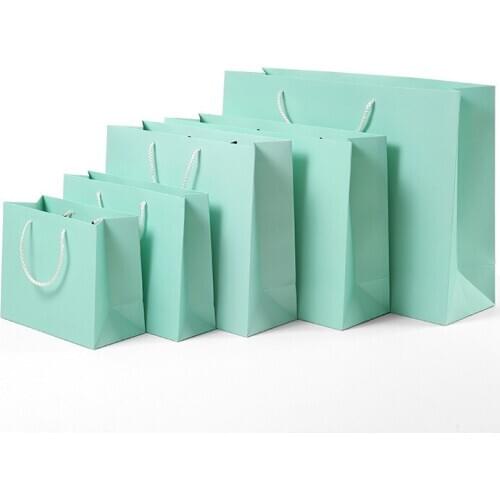 Multiple Sizes Green 1 Pcs Paper Portable Gift Bag Wedding Favor Gift Boxes Birthday Party Clothes and Shoes Tote Gift Bags