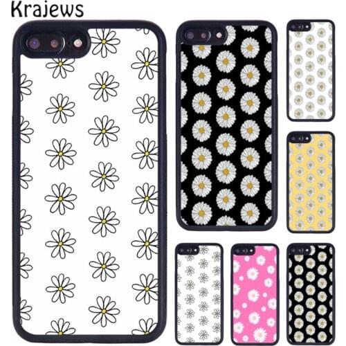 Krajews Daisy Flower TPU Phone Case For iPhone 5 6 6S 7 8 Plus 11 12 Pro X XR XS Max Samsung Galaxy S6 S7 EDGE S8 S9 S10 PLUS