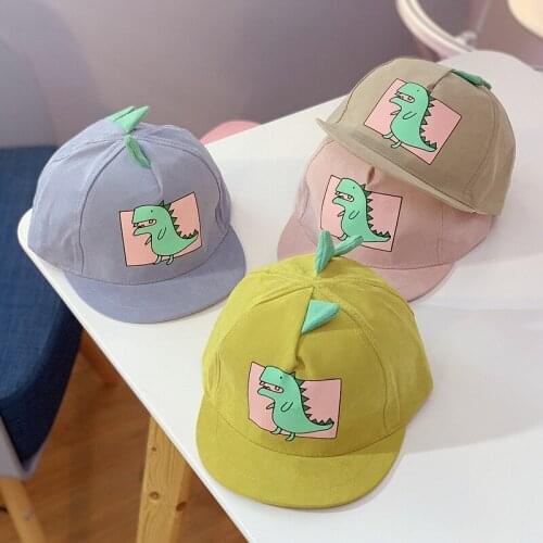 Kids Baseball Cap For Spring Summer Dinosaur Cute Cartoon Boys Girls Hat For Children Ourdoor Baby 1-4Y Sun Hat