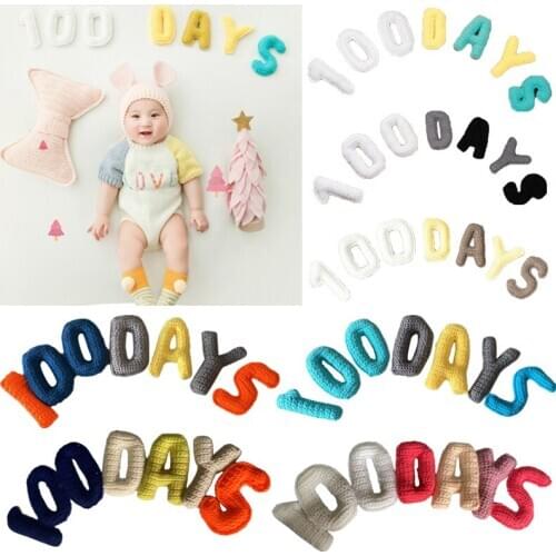 1 Set Newborn Baby 100 Days Creative Knitting 3D Letters Props Photography Backdrop Photo Shooting Background Accessories