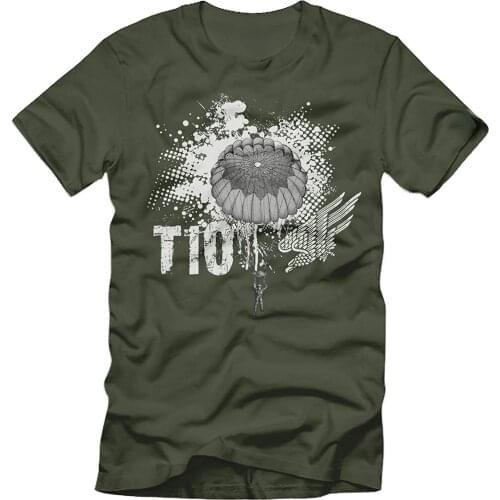 T10 Parachute German Army Round Cap Paratrooper Men T-Shirt Short Casual 100% COTTON O-Neck Harajuku T Shirt