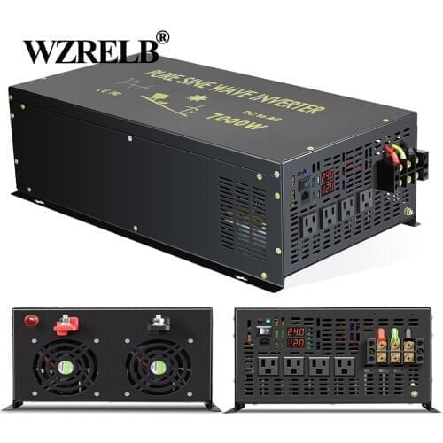 Pure Sine Wave Solar Power Inverter 7000W 24V 220V Power Supply 12V/48V/110V DC to AC 120V/230V/240V Transformer Wired Control