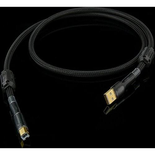 Hifi USB cable Dual magnetic ring Anti-Interference amplifier DAC cable usb USB A to USB B black Braid