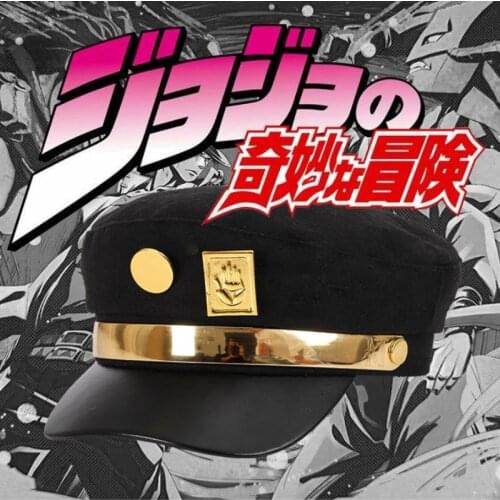 Jojos Bizarre Adventure Hat Jotaro Metal Badge Sun Visor Hat Anime Cosplay Hat 2021