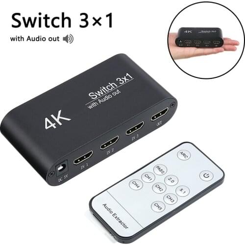 3 Ports 4K 1080P Switcher HDMI-compatible Switch Selector 3 Input 1 Output HDMI-compatible Video Splitter Switcher
