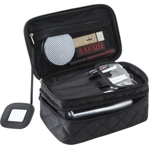 Multifunctional Travel Home Waterproof Double-Layer Makeup Wash Cosmetic Storage Bag Sundries Organizer