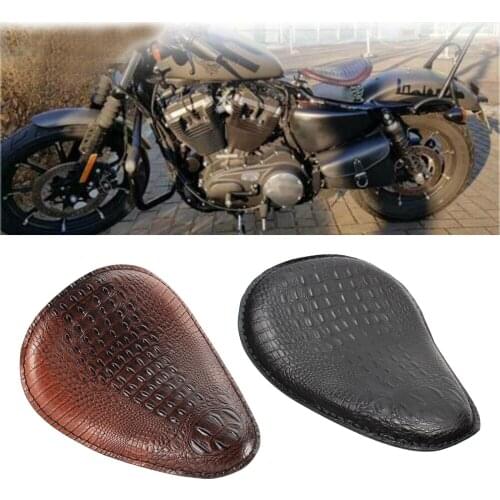 Motorcycle Solo Seat for Harley Custom Chopper Bobber Saddle Seat Brown