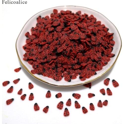 20g/Bag Slices Addition Red Charms For Fluffy Slime DIY Supplier Polymer Clear Clay Sprinkles Toys Putty Nail Art
