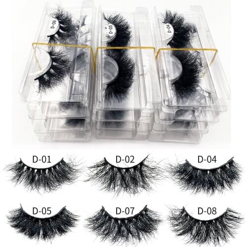 False Eyelashes 25mm Fluffy Messy 3D Lashes Full Volume Dramatic Eyelashes Long Thick Mink Lashes Bulk Wholesale