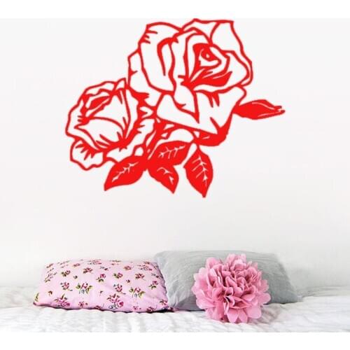 Rose Flower Wall Decals Vinyl Wall Art Sticker Removable Living Room Bedroom Wall Decoration Murals Wallpaper