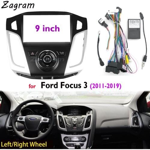 9 Inch 2 Din Car Video Fascia for Ford Focus 3 2011-2019 with Physical Button Panel CD DVD Player Audio Frame Dashboard Mount Ki