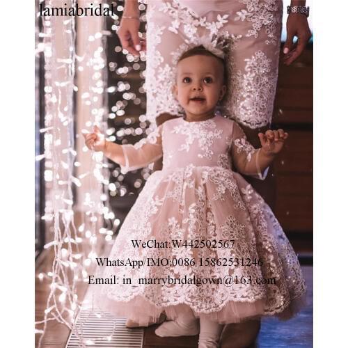 Lovely Vintage Lace Cheap Flower Girls Dresses For Wedding 2019 A Line Sequined Beaded Cupcake Kids First Holy Communion Gowns