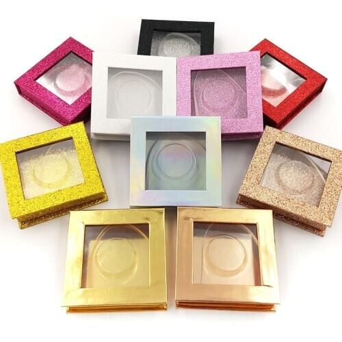 NEW Square lash box alse Eyelash packaging box fake 3d mink lashes boxes faux cils strip magnetic case empty makeup free logo