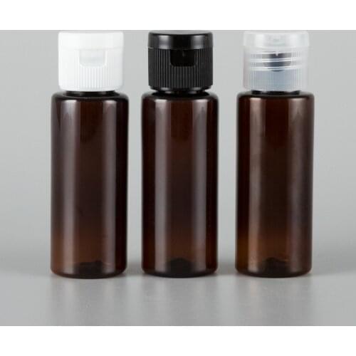 100pcs 40ml Plastic Refillable Cosmetic Bottles For Travel Packaging PET Flap Cover Cap Bottle 40cc small Shampoo gel bottle