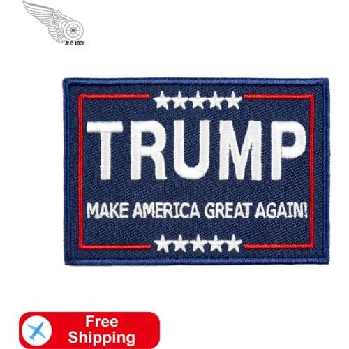 Trump 2020 Prisident American Embroidery Patches Applique Iron on Cloth Keep America Great Jacket DIY Vest Accessories Stickers