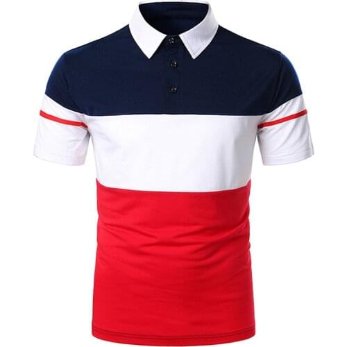 Mens Short Sleeve Polo Shirt Contrast Color Buttons Polo New Clothing 2021 Summer Streetwear Casual Fashion Homme Polo Tops