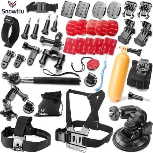 SnowHu For GoPro Accessories family package Go Pro Hero 9 8 7 6 for SJ5000 SJ4000 SJCAM For Yi 4K Action Camera GS54