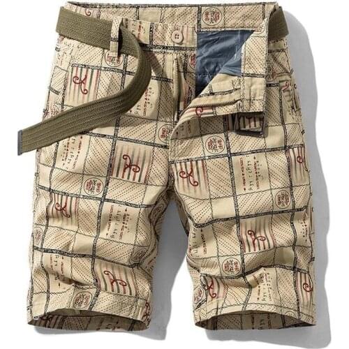 2021 Summer New Jogger Military Cargo Shorts Men Cotton Casual Loose Big Size Men Short Brand Clothing Printing Cargo Shorts Men