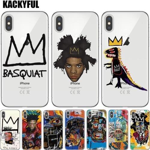 Soft Silicone Phone Case for Coque iPhone 11 Pro X XR XS Max 8 7 6 6S Plus 5S SE Minason Jean Michel Basquiat Art Graffiti Cover