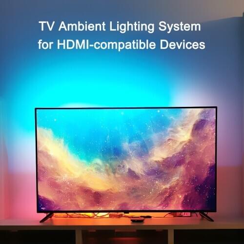 TV Ambient Lighting System for HDMI-compatible Devices Dream Screen USB WS2812B 5V RGB LED Strip kit Dynamic Backlight 4K HDTV