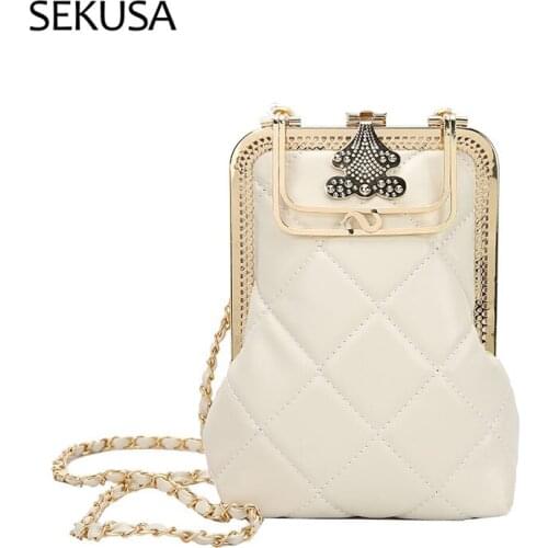 Bucket Design New Handbags Soft Small Day Clutch Bags PU Fashion Ladies 2021 White Color Chain Shoulder Messenger