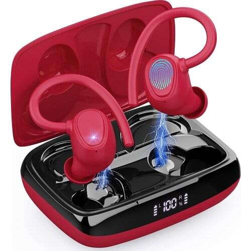 TWS Bluetooth 5.1 Earhook Earphone Sports LED Headsets Headphone Wireless Earbuds Noise Reduction With Microphone For HiFi Music