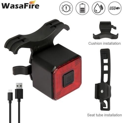 Smart Bike Tail Light Intelligent LED Brake Sensor Bicycle Light USB Rechargeable MTB Taillight 6 Mode Cycling Warning Rear Lamp
