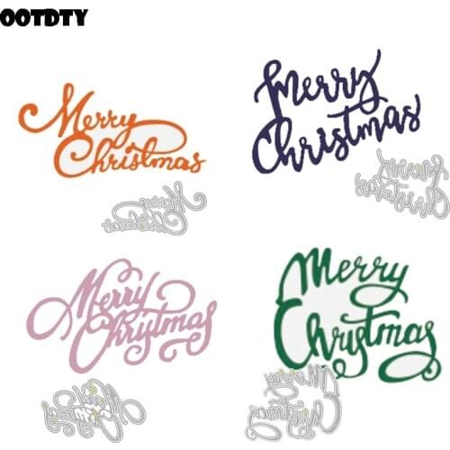 Merry Christmas Letter Metal Cutting Dies Stencil Scrapbooking DIY Album Stamp Paper Card Embossing Decor Craft New Die For 2020